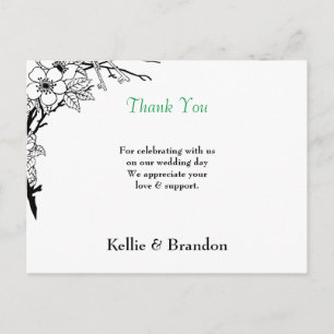 TARJETA DE AGRADECIMIENTO DE BODAS ELEGANTE