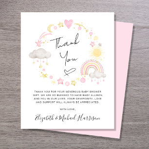 Tarjeta de agradecimiento de Boho Baby Girl