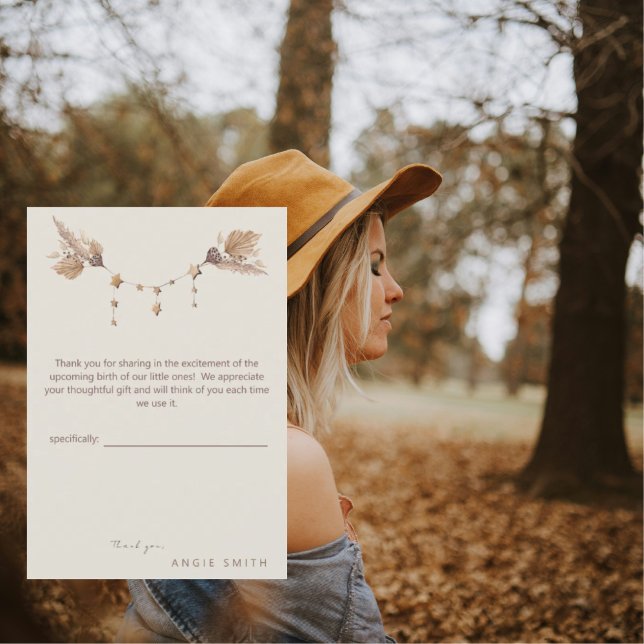 Tarjeta de agradecimiento de Boho Baby Shower (Subido por el creador)