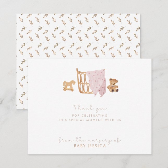 Tarjeta de agradecimiento de Boho Baby Shower - be (Anverso / Reverso)