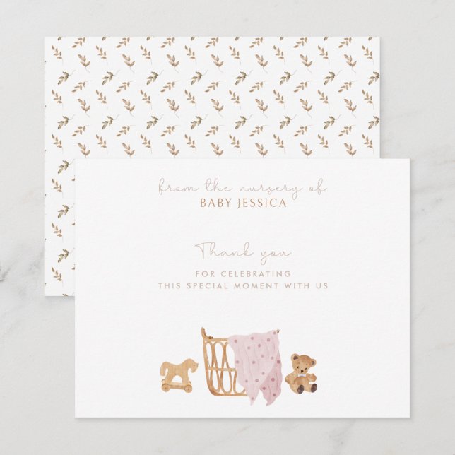 Tarjeta de agradecimiento de Boho Baby Shower - be (Anverso / Reverso)