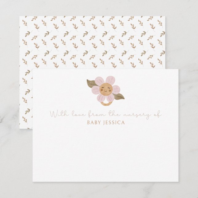 Tarjeta de agradecimiento de Boho Baby Shower - li (Anverso / Reverso)
