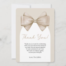 Tarjeta de agradecimiento de Boho Bow Modern Baby