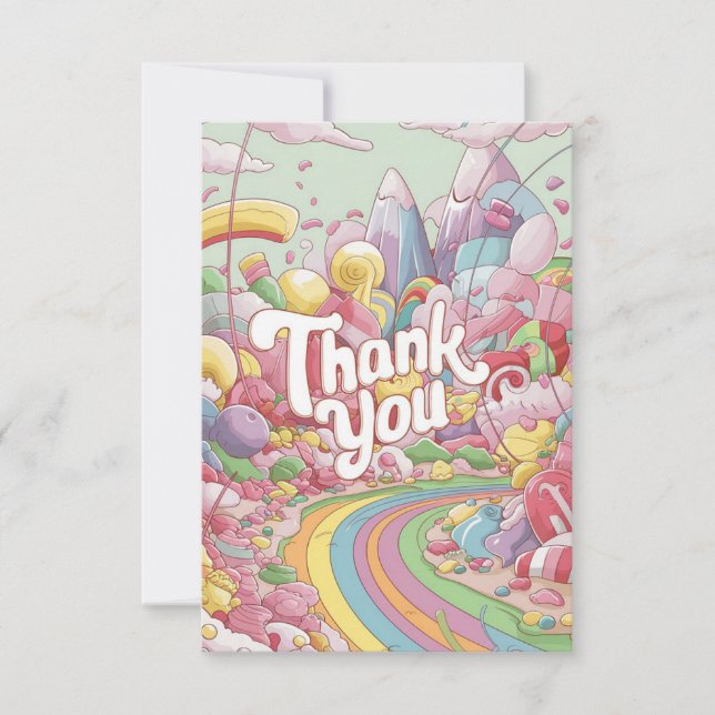 Tarjeta de agradecimiento de Boho Candyland (Anverso)
