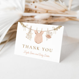 Tarjeta de agradecimiento de Boho Chica Clotheslin