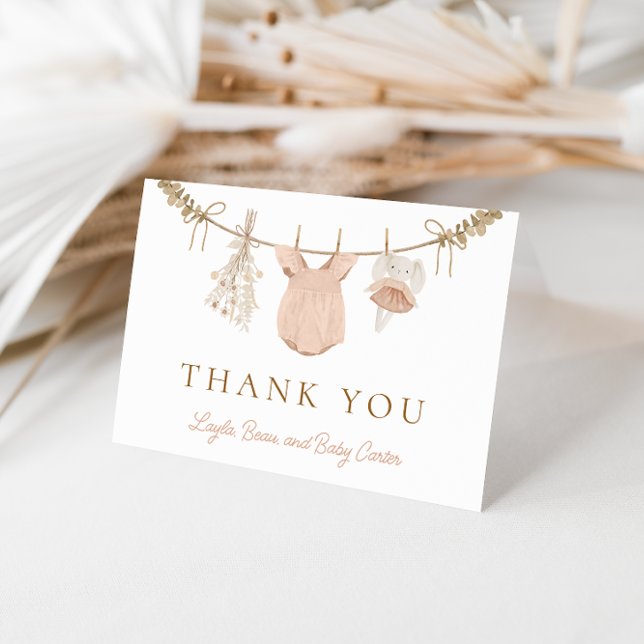 Tarjeta de agradecimiento de Boho Chica Clotheslin (Subido por el creador)