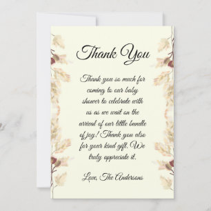 Tarjeta de agradecimiento de Boho Floral Baby Show