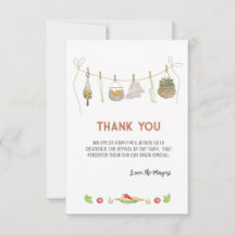 Tarjeta de agradecimiento de Boho Little Chef Baby