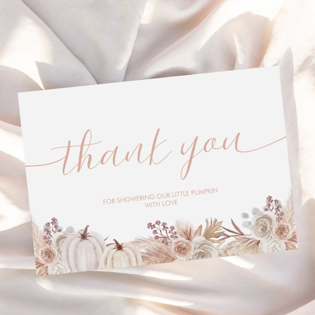 Tarjeta de agradecimiento de Boho Pumpkin Baby Sho (Subido por el creador)