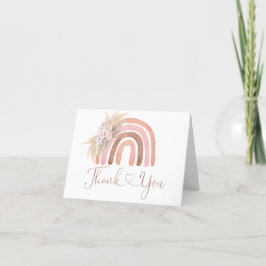 Tarjeta de agradecimiento de Boho Rainbow Baby Sho