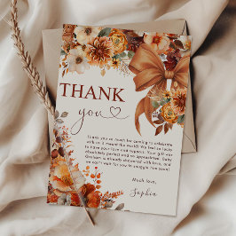 Tarjeta de agradecimiento de Boho Rustic Fall Flor