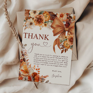 Tarjeta de agradecimiento de Boho Rustic Fall Flor