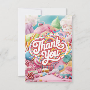 Tarjeta de agradecimiento de Boho Simple Candyland