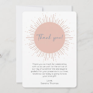 Tarjeta de agradecimiento de Boho Sun Baby Shower
