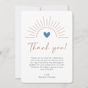 Tarjeta de agradecimiento de Boho Sun Baby Shower
