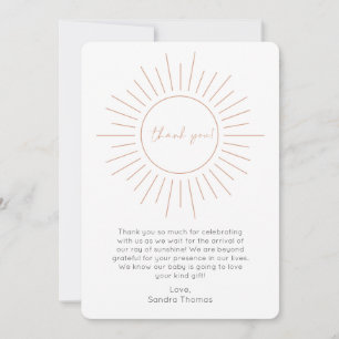 Tarjeta de agradecimiento de Boho Sunshine Baby Sh