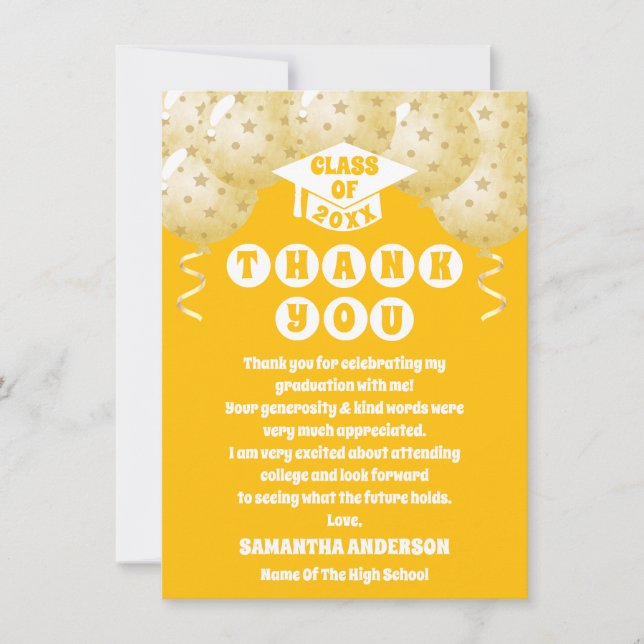 Tarjeta de agradecimiento de Boho Sunshine Balloon (Anverso)