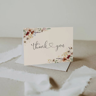 Tarjeta de agradecimiento de Boho Tiny Wildflower 