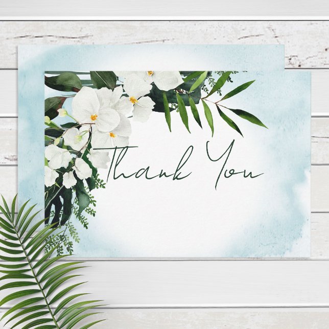 Tarjeta de agradecimiento de Boho Tropical Water W (Subido por el creador)