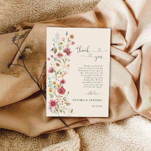 Tarjeta de agradecimiento de Boho Wildflower