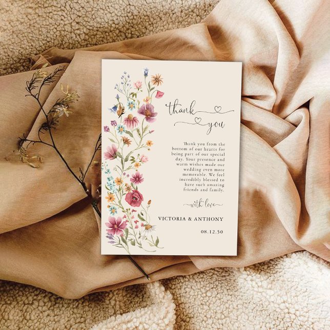 Tarjeta de agradecimiento de Boho Wildflower (Subido por el creador)