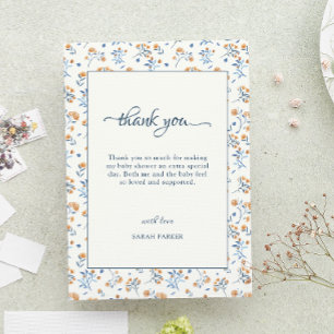 Tarjeta de agradecimiento de Boho Wildflower Baby