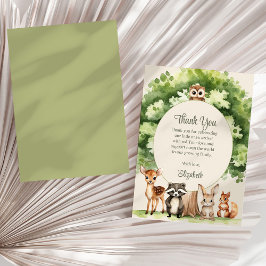 Tarjeta de agradecimiento de Boho Woodland Animals