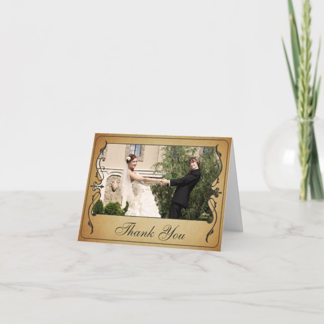 Tarjeta de agradecimiento de boleto vintage (Anverso)