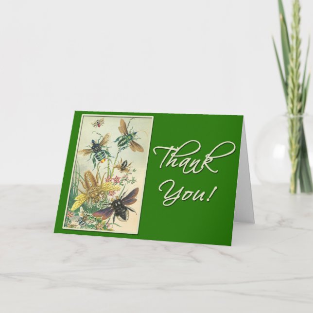 Tarjeta de agradecimiento de bonito con abejas (Anverso)
