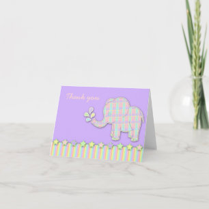 Tarjeta de agradecimiento de bonito Pastel Elephan