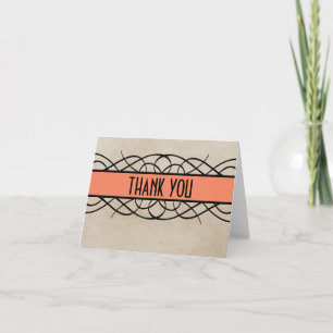 Tarjeta de agradecimiento de borde de naranja flor