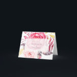 Tarjeta de agradecimiento de Bouquet en inglés de<br><div class="desc">Un diseño elegante en florals para invitar a sus huéspedes en un estilo absoluto. Boda de acuarela rosa</div>