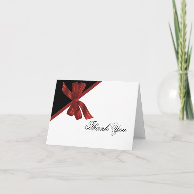 Tarjeta de agradecimiento de Bow Rojo (Anverso)