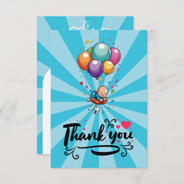 Tarjeta de agradecimiento de Boy Flat (Anverso / Reverso)