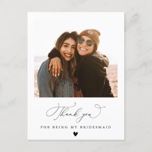 tarjeta de agradecimiento de bridesmaid de script
