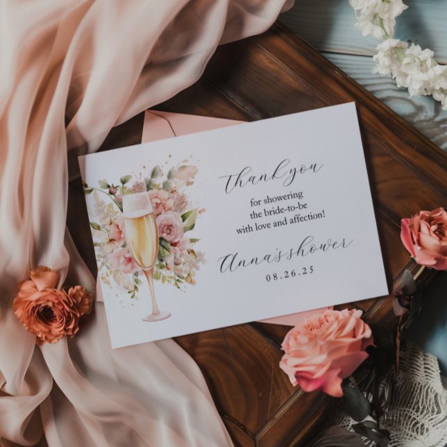 Tarjeta de agradecimiento de Brunch & Bubbly | Flo (Subido por el creador)