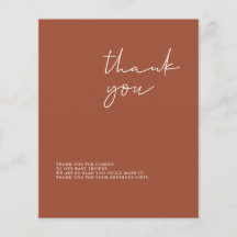 Tarjeta de agradecimiento de Budget Terracotta Bab