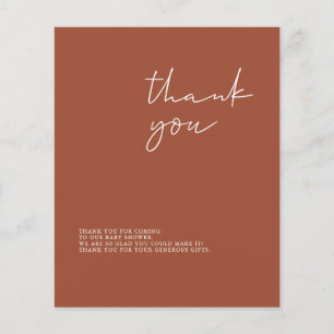 Tarjeta de agradecimiento de Budget Terracotta Bab