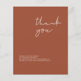 Tarjeta de agradecimiento de Budget Terracotta Bab