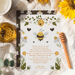 Tarjeta de agradecimiento de Bumblebee Bee Baby Sh