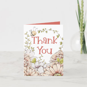 Tarjeta de agradecimiento de Bumblebee Florals Cor