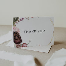 Tarjeta de agradecimiento de Burgundy Boho Floral