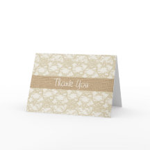 Tarjeta de agradecimiento de Burlap y Lace