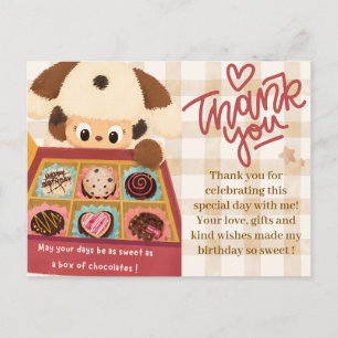 Tarjeta de agradecimiento de cachorro de chocolate