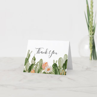 Tarjeta de agradecimiento de Cactus Baby Shower