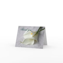 tarjeta de agradecimiento de cal blanca lilies on 