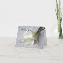 tarjeta de agradecimiento de cal blanca lilies on