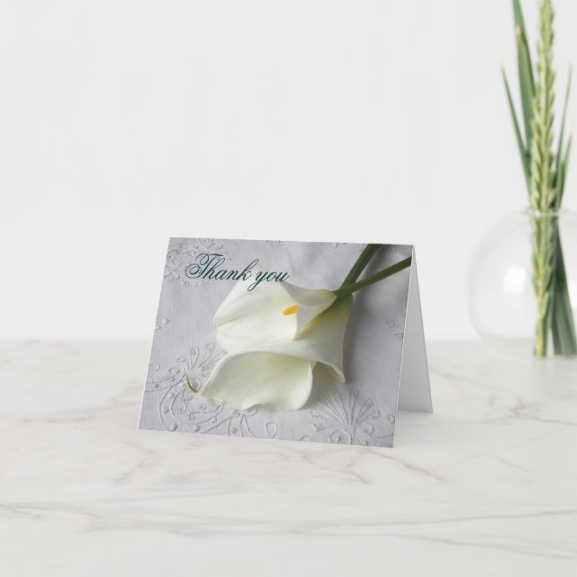 tarjeta de agradecimiento de cal blanca lilies on  (Anverso)