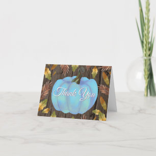 Tarjeta de agradecimiento de calabaza azul de acua