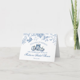 Tarjeta de agradecimiento de calabaza azul toile f